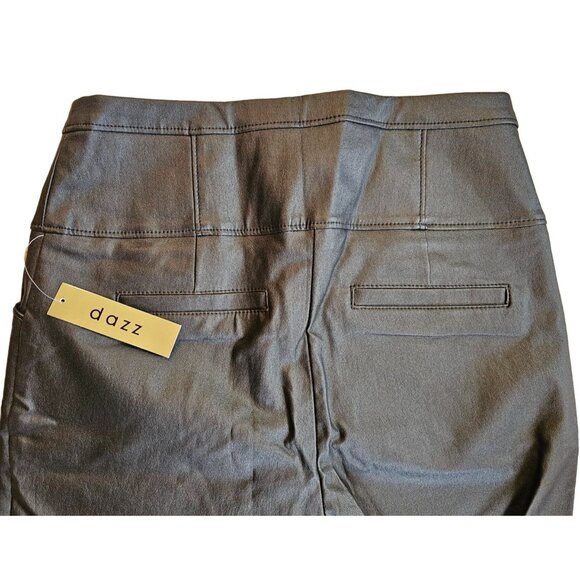NEW Black Vegan Leather High Waisted Pants by DAZZ women Sz M - Picture 4 of 5